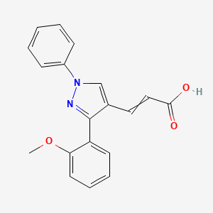 molecular formula C19H16N2O3 B14123568 3-[3-(2-Methoxyphenyl)-1-phenylpyrazol-4-yl]prop-2-enoic acid 