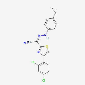 molecular formula C19H14Cl2N4S B14123612 (2Z)-[4-(2,4-dichlorophenyl)-1,3-thiazol-2-yl][2-(4-ethylphenyl)hydrazinylidene]ethanenitrile 