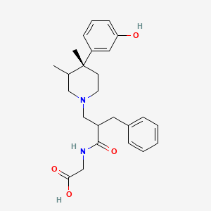 molecular formula C25H32N2O4 B14123614 2-[[2-benzyl-3-[(4R)-4-(3-hydroxyphenyl)-3,4-dimethylpiperidin-1-yl]propanoyl]amino]acetic acid 