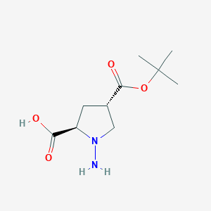 molecular formula C10H18N2O4 B14123629 (2R,4S)-1-amino-4-[(2-methylpropan-2-yl)oxycarbonyl]pyrrolidine-2-carboxylic acid 