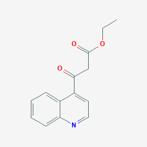 molecular formula C14H13NO3 B1412363 3-氧代-3-(喹啉-4-基)丙酸乙酯 CAS No. 106473-25-0