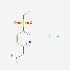 molecular formula C8H13ClN2O2S B1412366 (5-(Ethylsulfonyl)pyridin-2-yl)methanamine hydrochloride CAS No. 1637311-15-9