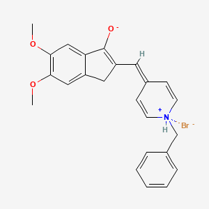 molecular formula C24H23BrNO3- B14123669 2-[(1-benzyl-1H-pyridin-1-ium-4-ylidene)methyl]-5,6-dimethoxy-3H-inden-1-olate;bromide 