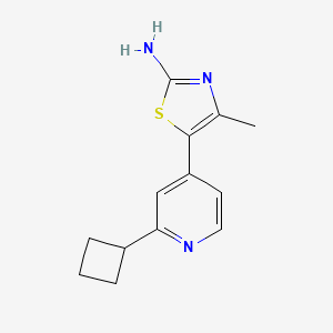 molecular formula C13H15N3S B1412367 5-(2-Cyclobutylpyridin-4-yl)-4-methylthiazol-2-amine CAS No. 1395492-60-0