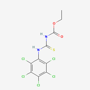 molecular formula C10H7Cl5N2O2S B14123680 Ethyl 3-(perchlorophenyl)thioureidocarboxylate 