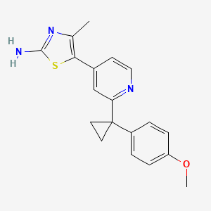 molecular formula C19H19N3OS B1412369 5-(2-(1-(4-Methoxyphenyl)cyclopropyl)pyridin-4-yl)-4-methylthiazol-2-amine CAS No. 1395492-75-7