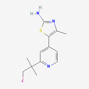 molecular formula C13H16FN3S B1412370 5-(2-(1-Fluoro-2-methylpropan-2-yl)pyridin-4-yl)-4-methylthiazol-2-amine CAS No. 1395492-67-7