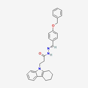 molecular formula C29H29N3O2 B14123700 N-[(4-phenylmethoxyphenyl)methylideneamino]-3-(1,2,3,4-tetrahydrocarbazol-9-yl)propanamide 