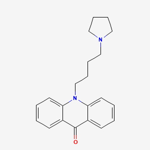 molecular formula C21H24N2O B14123719 10-(4-(Pyrrolidin-1-yl)butyl)acridin-9(10H)-one 