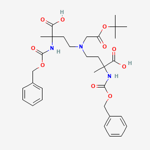 molecular formula C32H43N3O10 B1412372 2,2'-(2-tert-Butoxy-2-oxoethylazanediyl)bis(ethane-2,1-diyl) bis(2-(benzyloxycarbonylamino)propanoate) CAS No. 1426654-39-8