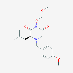 molecular formula C18H26N2O5 B1412373 (3S)-1-(methoxymethoxy)-4-[(4-methoxyphenyl)methyl]-3-(2-methylpropyl)piperazine-2,6-dione CAS No. 162715-73-3