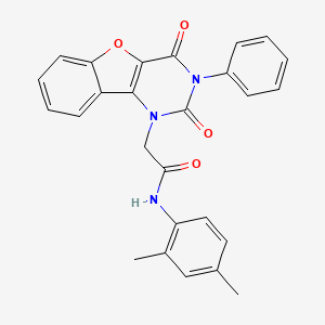 molecular formula C26H21N3O4 B14123743 N-(2,4-dimethylphenyl)-2-(2,4-dioxo-3-phenyl-3,4-dihydrobenzofuro[3,2-d]pyrimidin-1(2H)-yl)acetamide 