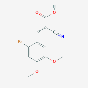 molecular formula C12H10BrNO4 B14123770 3-(2-Bromo-4,5-dimethoxyphenyl)-2-cyanoacrylic acid 