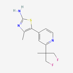 molecular formula C13H15F2N3S B1412379 5-(2-(1,3-Difluoro-2-methylpropan-2-yl)-pyridin-4-yl)-4-methylthiazol-2-amine CAS No. 1395492-56-4