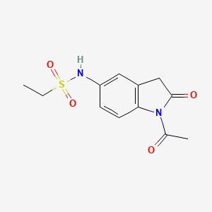 molecular formula C12H14N2O4S B1412380 N-(1-乙酰基-2-氧代吲哚-5-基)乙磺酰胺 CAS No. 1407180-81-7