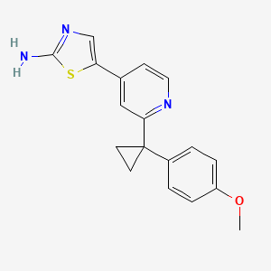molecular formula C18H17N3OS B1412386 5-(2-(1-(4-Methoxyphenyl)cyclopropyl)-pyridin-4-yl)thiazol-2-amine CAS No. 1395492-55-3