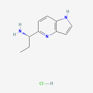 molecular formula C10H14ClN3 B1412389 (S)-1-(1H-pyrrolo[3,2-b]pyridin-5-yl)propan-1-amine hydrochloride CAS No. 1422143-35-8