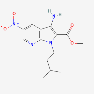 molecular formula C14H18N4O4 B1412399 methyl 3-amino-1-isopentyl-5-nitro-1H-pyrrolo[2,3-b]pyridine-2-carboxylate CAS No. 2205311-45-9