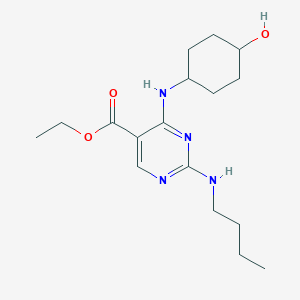 molecular formula C17H28N4O3 B1412404 Ethyl 2-(butylamino)-4-(((1r,4r)-4-hydroxycyclohexyl)-amino)pyrimidine-5-carboxylate CAS No. 1951445-20-7