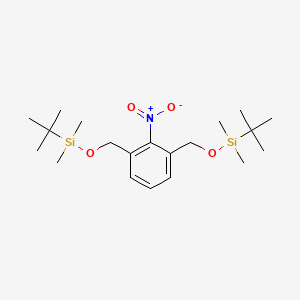 molecular formula C20H37NO4Si2 B1412405 tert-Butyl[(3-{[(tert-butyldimethylsilyl)oxy]-methyl}-2-nitrophenyl)methoxy]dimethylsilane CAS No. 1481447-17-9