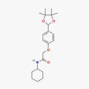 molecular formula C21H31NO4 B1412408 N-cyclohexyl-2-(4-(4,4,5,5-tetramethyl-1,3-dioxolan-2-yl)phenoxy)acetamide CAS No. 1704122-23-5