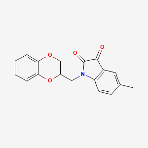 molecular formula C18H15NO4 B14124104 1-(2,3-dihydro-1,4-benzodioxin-2-ylmethyl)-5-methyl-1H-indole-2,3-dione CAS No. 904511-86-0