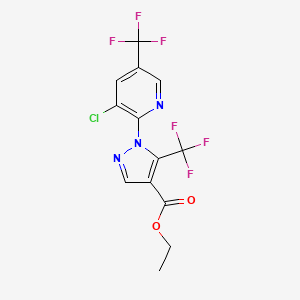 molecular formula C13H8ClF6N3O2 B1412414 ethyl 1-(3-chloro-5-(trifluoromethyl)pyridin-2-yl)-5-(trifluoromethyl)-1H-pyrazole-4-carboxylate CAS No. 1823188-20-0