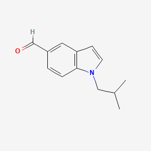 molecular formula C13H15NO B1412417 1-(2-Methylpropyl)-1H-indole-5-carbaldehyde CAS No. 1602500-13-9