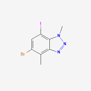 molecular formula C8H7BrIN3 B1412420 5-bromo-7-iodo-1,4-dimethyl-1H-benzo[d][1,2,3]triazole CAS No. 1799976-98-9