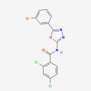 molecular formula C15H8BrCl2N3O2 B14124296 N-(5-(3-bromophenyl)-1,3,4-oxadiazol-2-yl)-2,4-dichlorobenzamide CAS No. 1172808-61-5