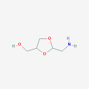 molecular formula C5H11NO3 B14124303 [2-(Aminomethyl)-1,3-dioxolan-4-yl]methanol CAS No. 89250-88-4