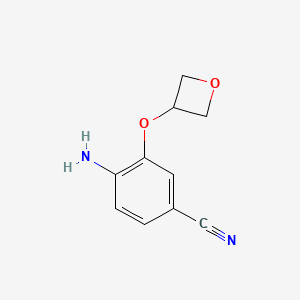 molecular formula C10H10N2O2 B1412432 4-Amino-3-(oxetan-3-yloxy)benzonitrile CAS No. 1598131-53-3