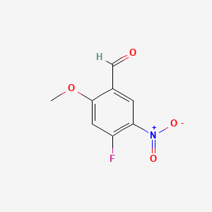 molecular formula C8H6FNO4 B14124327 4-Fluoro-2-methoxy-5-nitrobenzaldehyde 