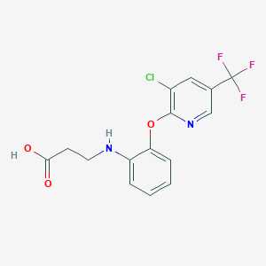 B1412435 3-[(2-{[3-Chloro-5-(trifluoromethyl)pyridin-2-yl]oxy}phenyl)amino]propanoic acid CAS No. 1823183-34-1