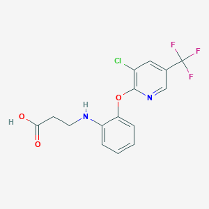 molecular formula C15H12ClF3N2O3 B1412435 3-[(2-{[3-氯-5-(三氟甲基)吡啶-2-基]氧基}苯基)氨基]丙酸 CAS No. 1823183-34-1