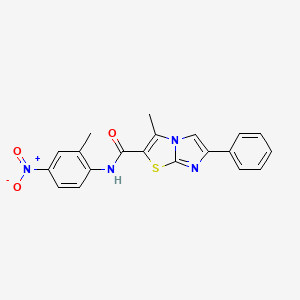 molecular formula C20H16N4O3S B14124403 3-methyl-N-(2-methyl-4-nitrophenyl)-6-phenylimidazo[2,1-b]thiazole-2-carboxamide CAS No. 1170944-36-1