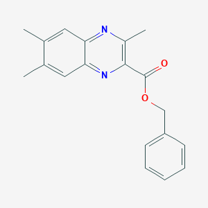 molecular formula C19H18N2O2 B1412447 3,6,7-Trimethylquinoxaline-2-carboxylic acid benzyl ester CAS No. 1243580-59-7