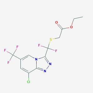 molecular formula C12H9ClF5N3O2S B1412483 2-((8-Cloro-6-(trifluorometil)-[1,2,4]triazolo[4,3-a]piridin-3-il)difluorometil)tio)acetato de etilo CAS No. 1823182-49-5