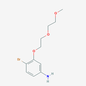 molecular formula C11H16BrNO3 B1412488 4-溴-3-[2-(2-甲氧基乙氧基)乙氧基]苯胺 CAS No. 1698975-19-7