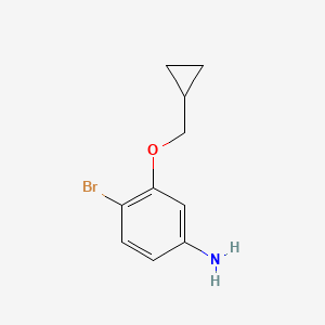 molecular formula C10H12BrNO B1412491 4-Bromo-3-(cyclopropylmethoxy)aniline CAS No. 1369882-43-8