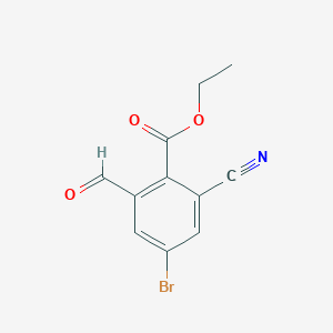 molecular formula C11H8BrNO3 B1412509 Ethyl 4-bromo-2-cyano-6-formylbenzoate CAS No. 1805104-52-2