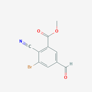 molecular formula C10H6BrNO3 B1412512 Methyl 3-bromo-2-cyano-5-formylbenzoate CAS No. 1805407-33-3