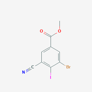 molecular formula C9H5BrINO2 B1412520 Methyl 3-bromo-5-cyano-4-iodobenzoate CAS No. 1805184-03-5