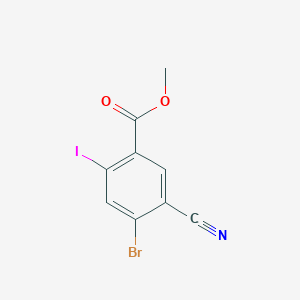 molecular formula C9H5BrINO2 B1412522 Methyl 4-bromo-5-cyano-2-iodobenzoate CAS No. 1805579-81-0