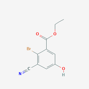 molecular formula C10H8BrNO3 B1412524 Ethyl 2-bromo-3-cyano-5-hydroxybenzoate CAS No. 1805524-96-2