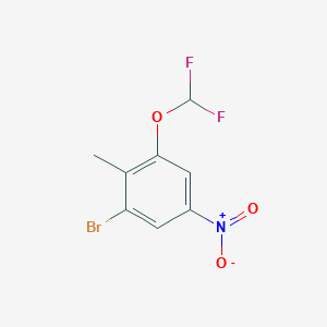 molecular formula C8H6BrF2NO3 B1412532 6-Bromo-2-difluoromethoxy-4-nitrotoluene CAS No. 1804409-40-2