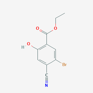 molecular formula C10H8BrNO3 B1412540 Ethyl 5-bromo-4-cyano-2-hydroxybenzoate CAS No. 1807206-62-7