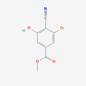 molecular formula C9H6BrNO3 B1412542 3-溴-4-氰基-5-羟基苯甲酸甲酯 CAS No. 1805578-61-3