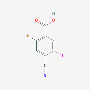 molecular formula C8H3BrINO2 B1412543 2-Bromo-4-cyano-5-iodobenzoic acid CAS No. 1805526-45-7