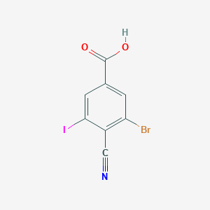 molecular formula C8H3BrINO2 B1412544 3-Bromo-4-cyano-5-iodobenzoic acid CAS No. 1805526-52-6
